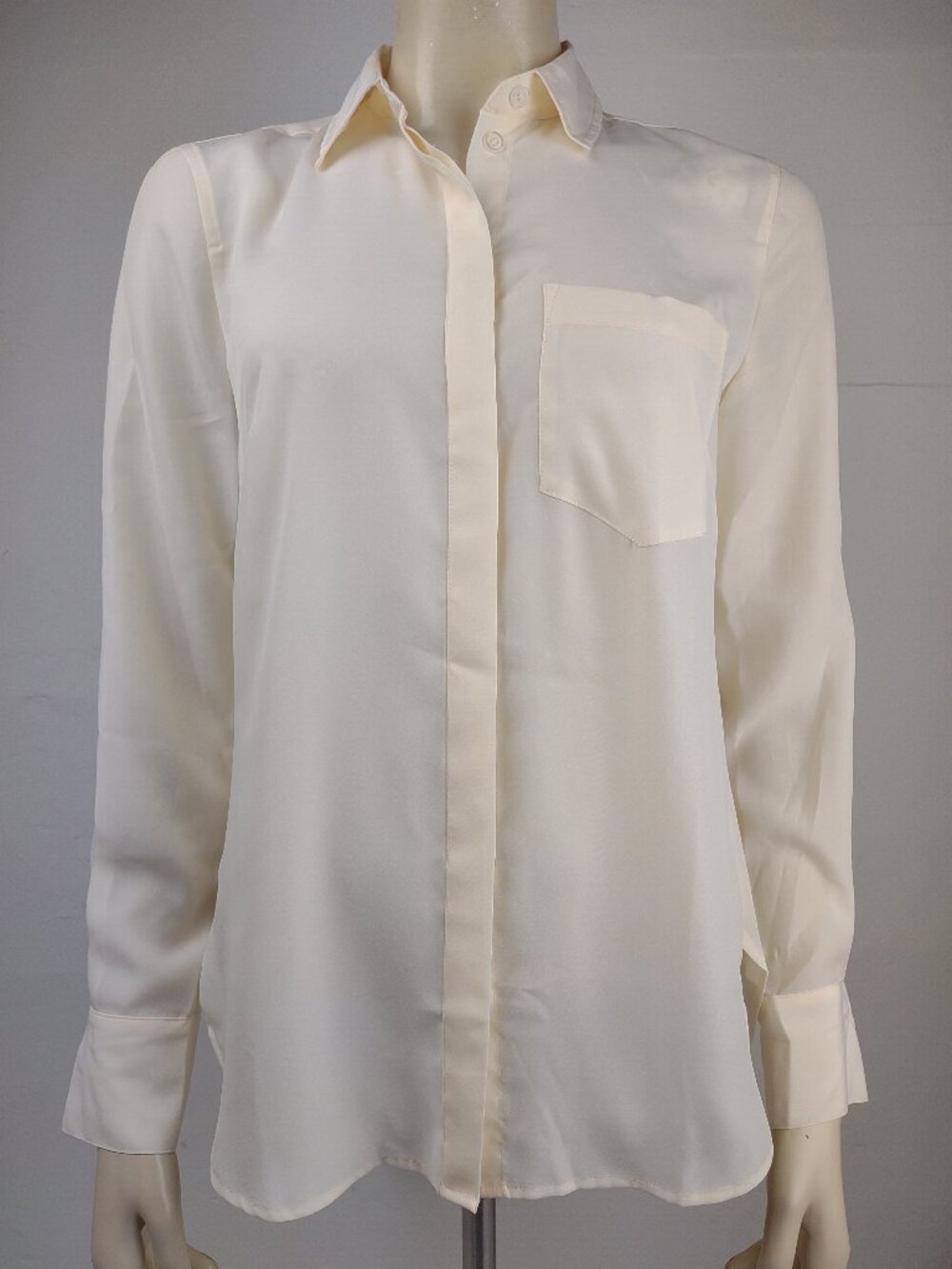 NWT J. Crew ivory cream long sleeve button front shirt blouse top ladies XS